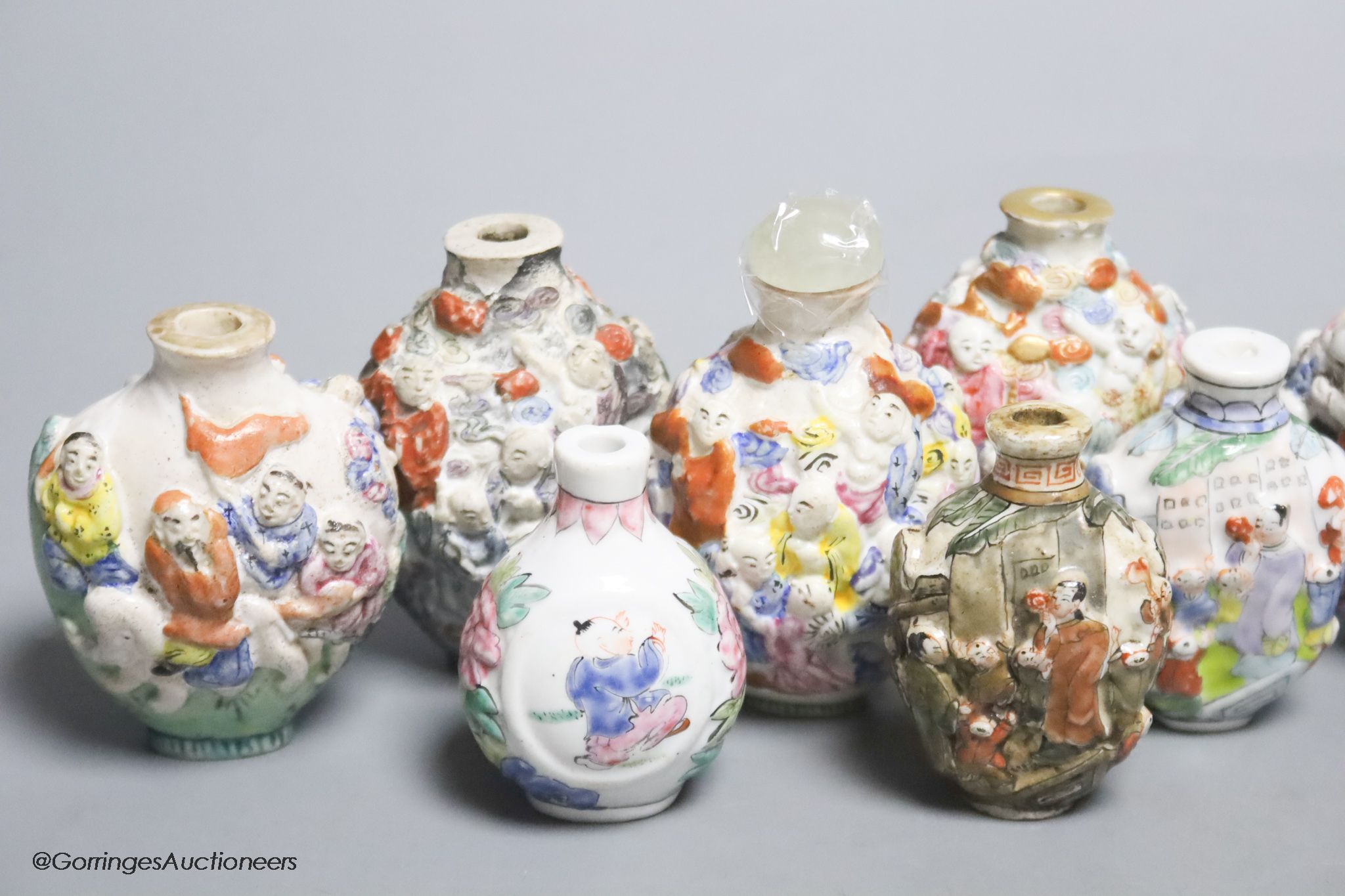 A collection of Chinese famille rose snuff bottles